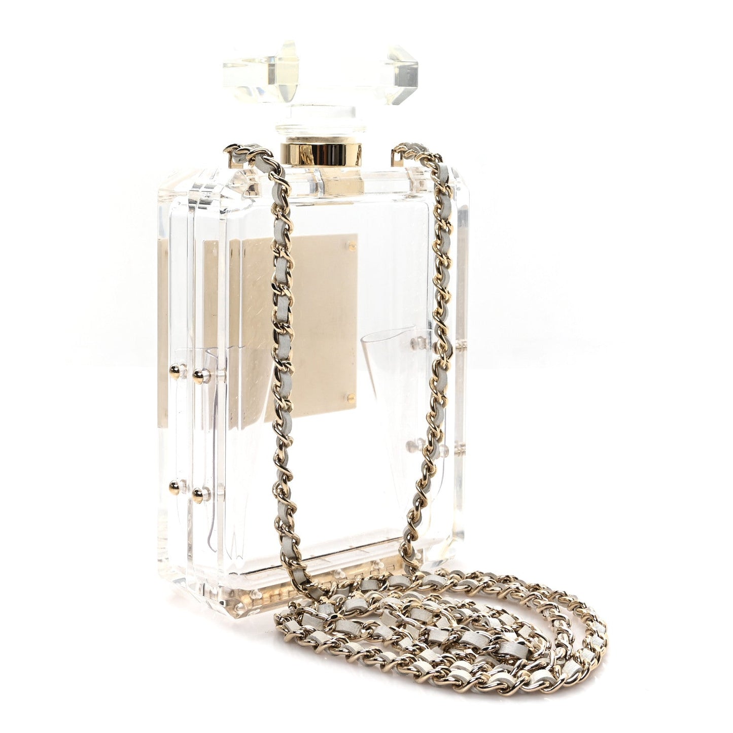 Transluscent Plexiglass Perfume Bottle Clutch