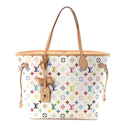 LV X TM Monogram Multicolor Neverfull MM White