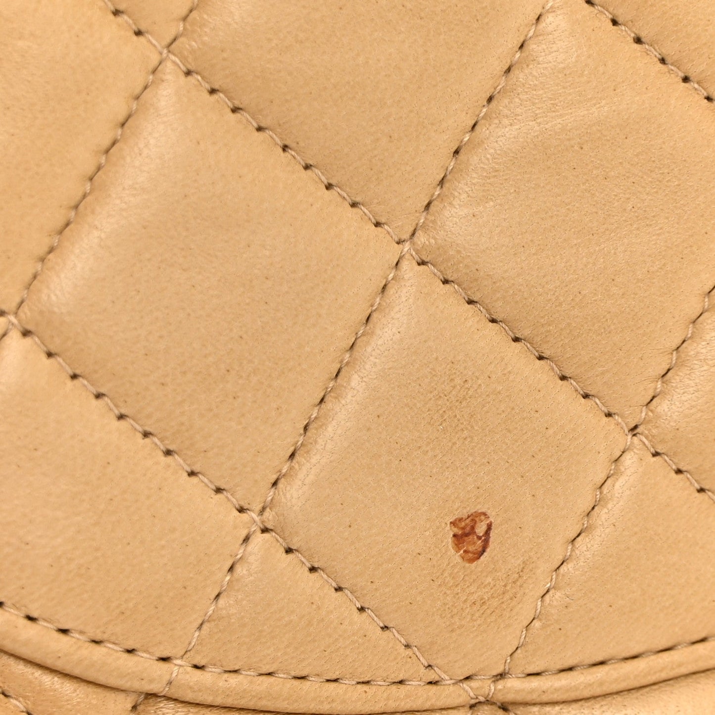 Lambskin Quilted Medium Double Flap Beige