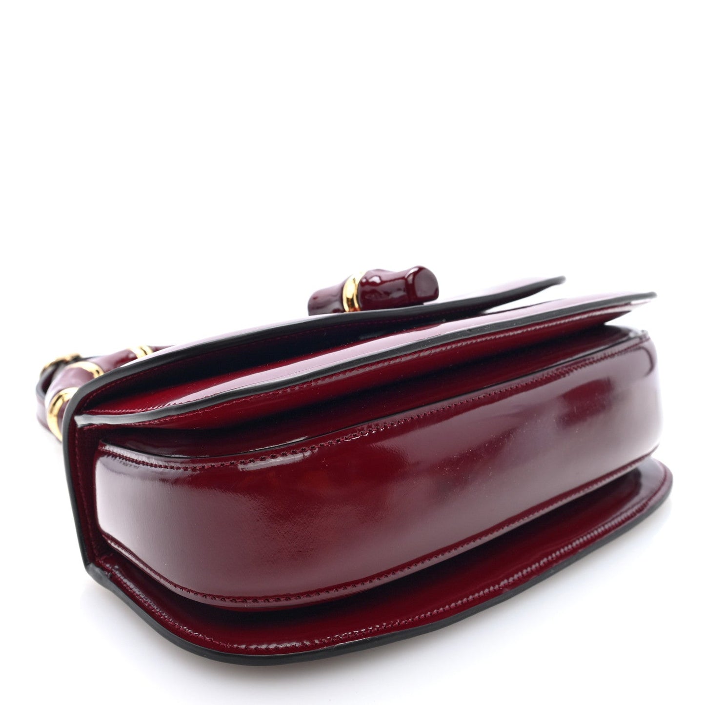 Shiny Polished Calfskin Medium Bamboo Diva Rosso Ancora Red
