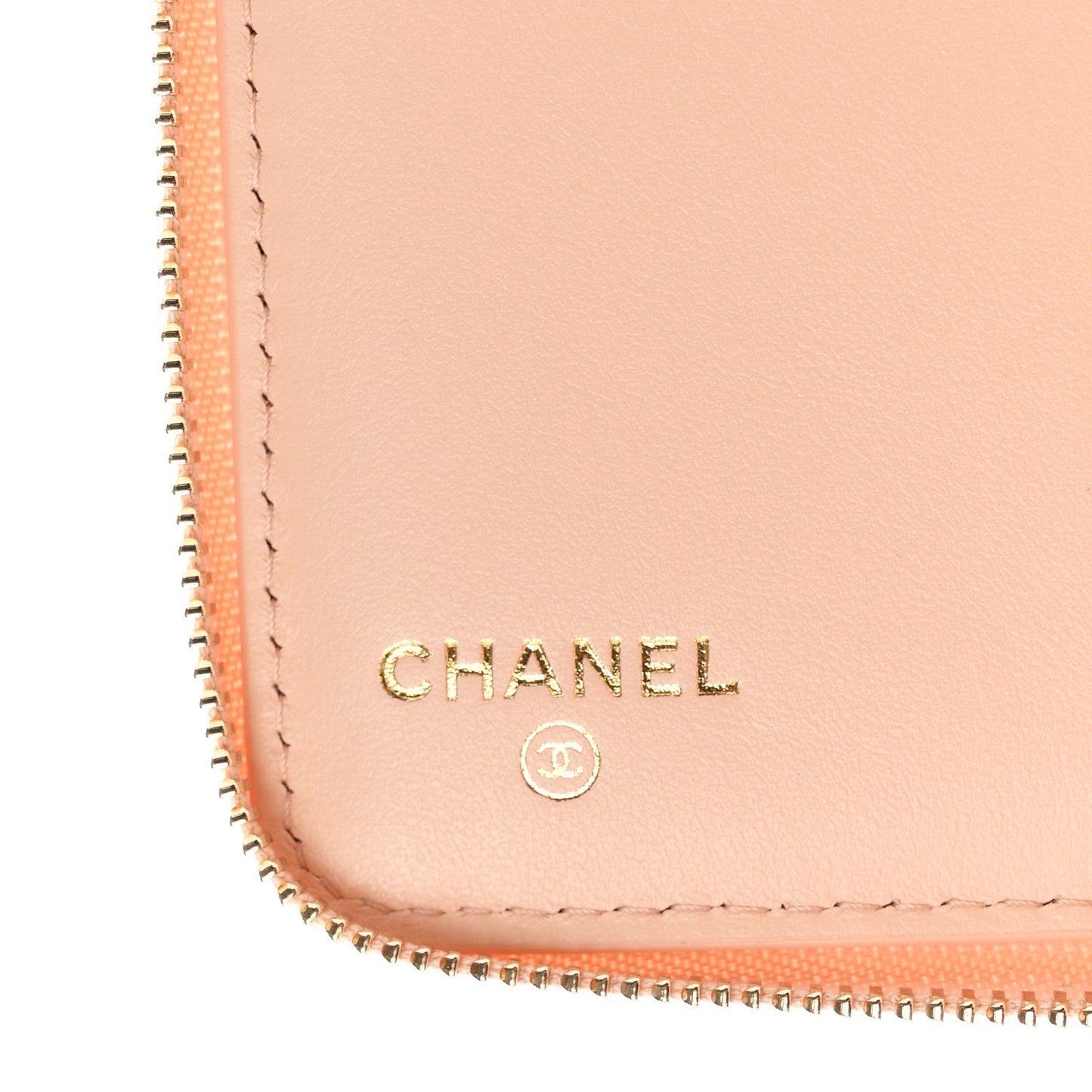 Caviar Crystal Quilted CC Zip Coin Purse Light Pink