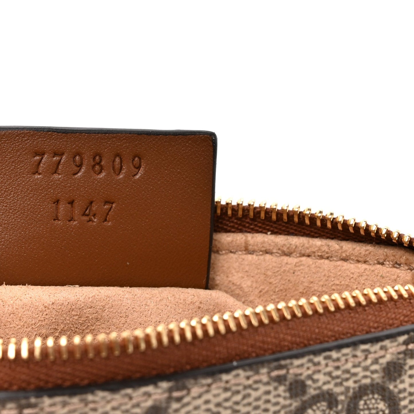 GG Supreme Monogram Key Case Beige Ebony Cuir
