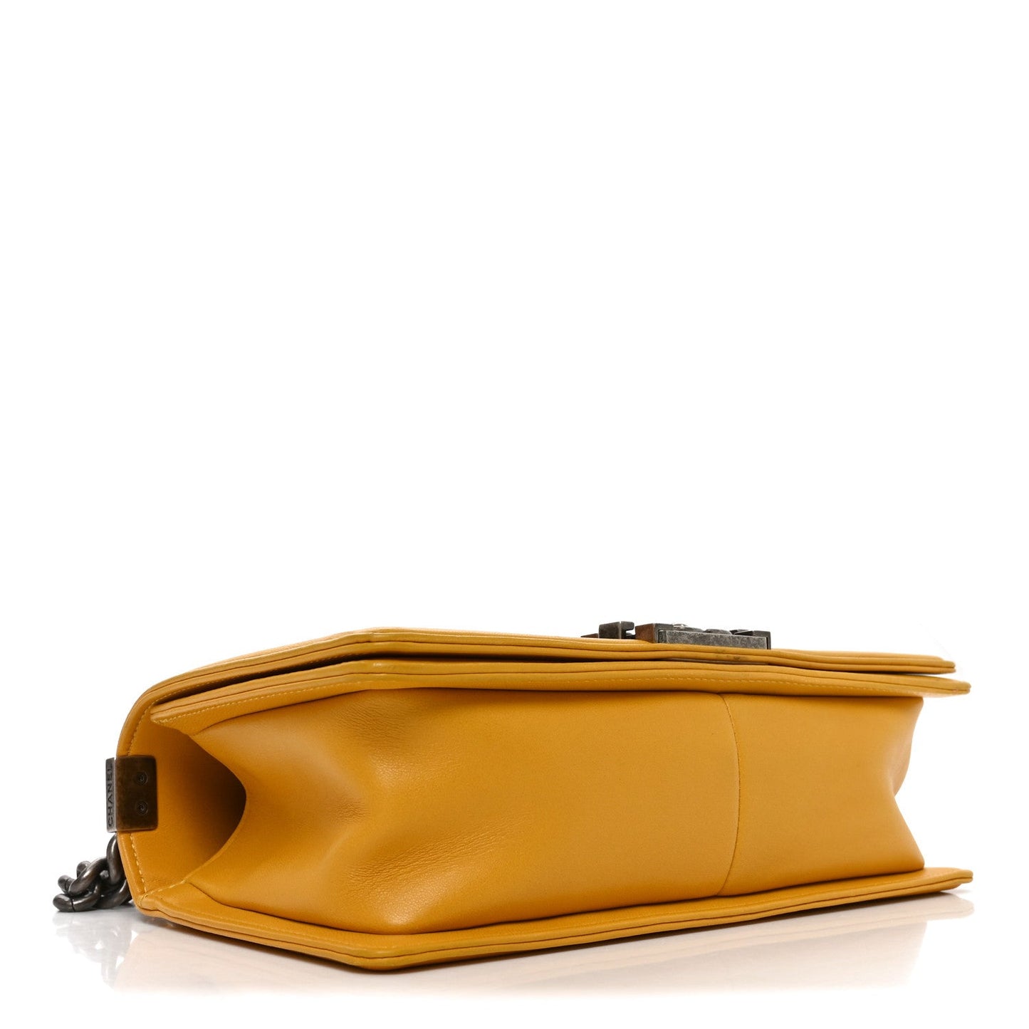 Lambskin Quilted Medium Boy Flap Yellow
