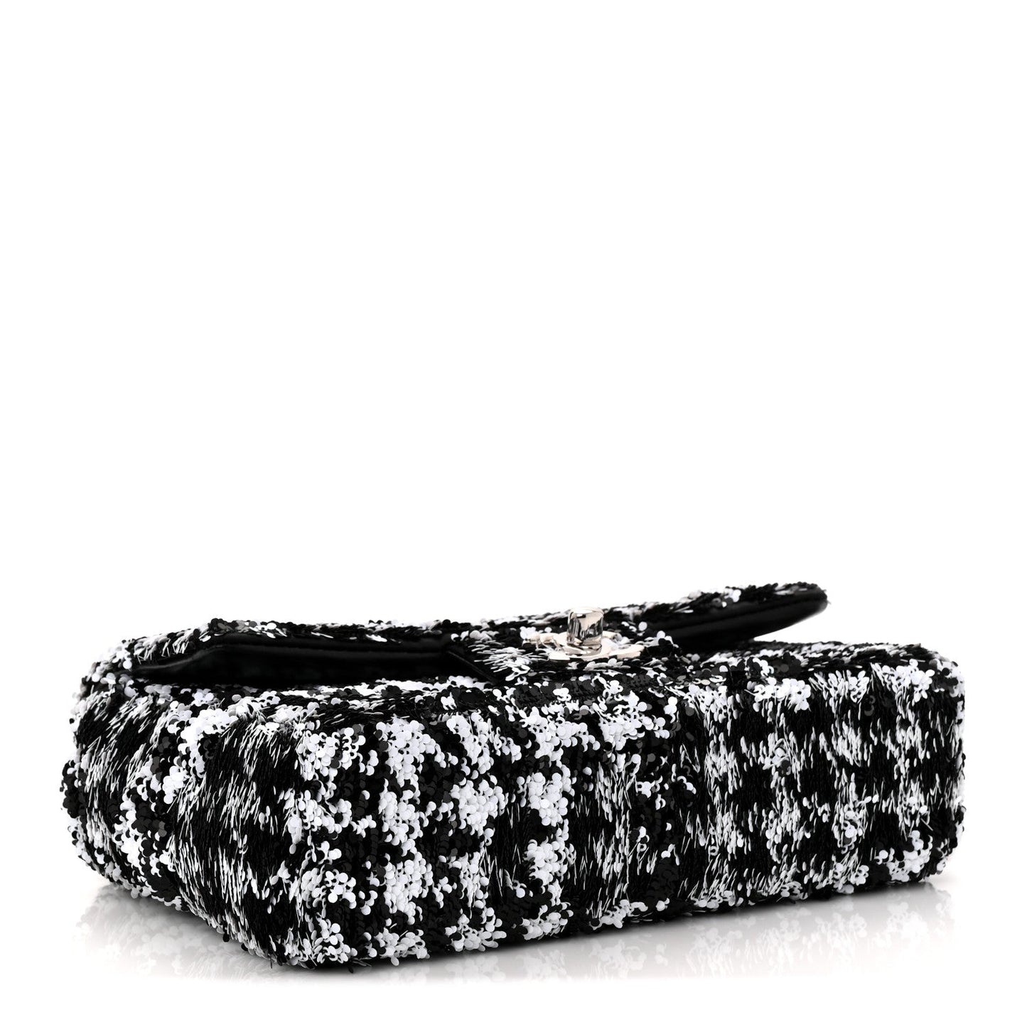 Sequin Houndstooth Small Flap Black White