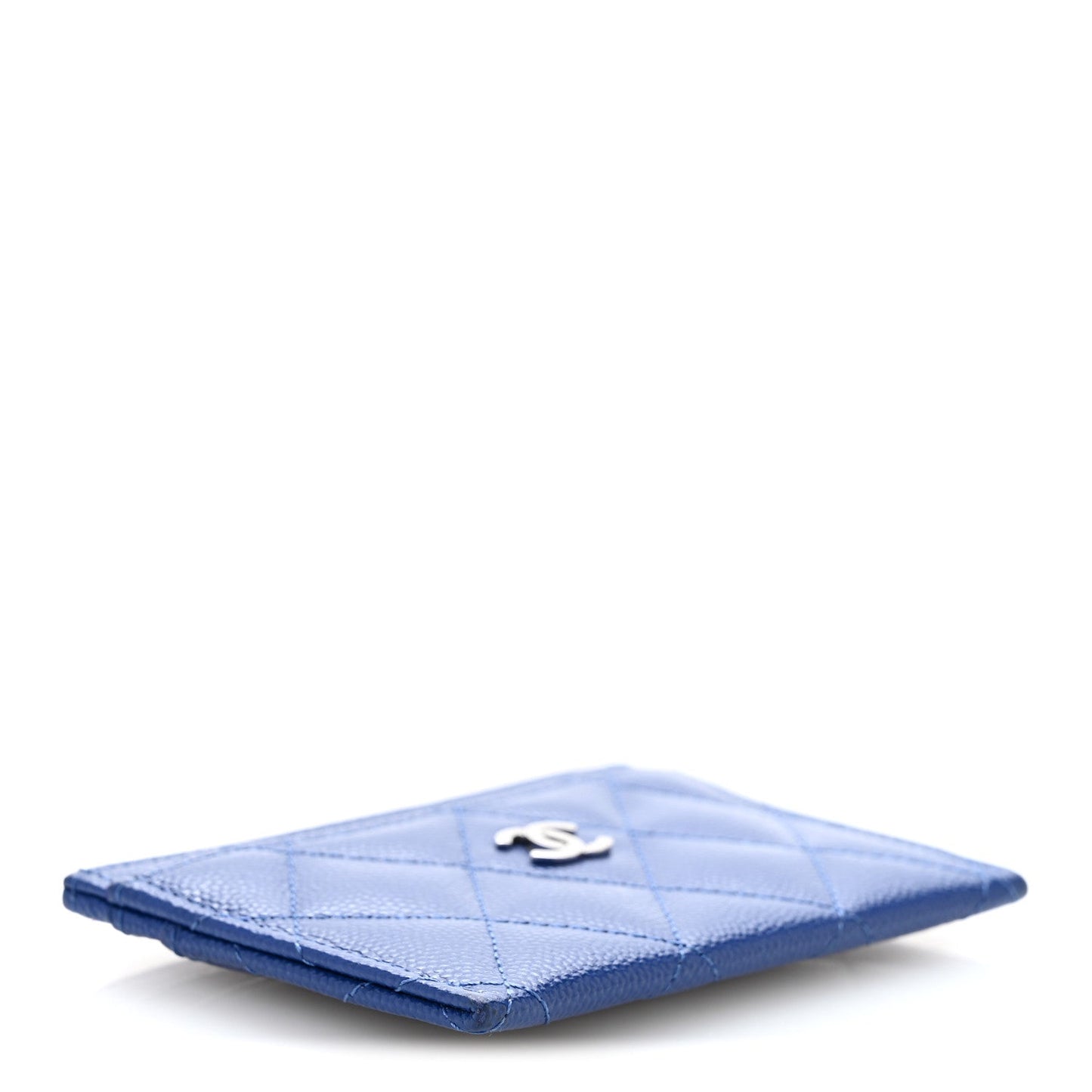Caviar Quilted Card Holder Blue