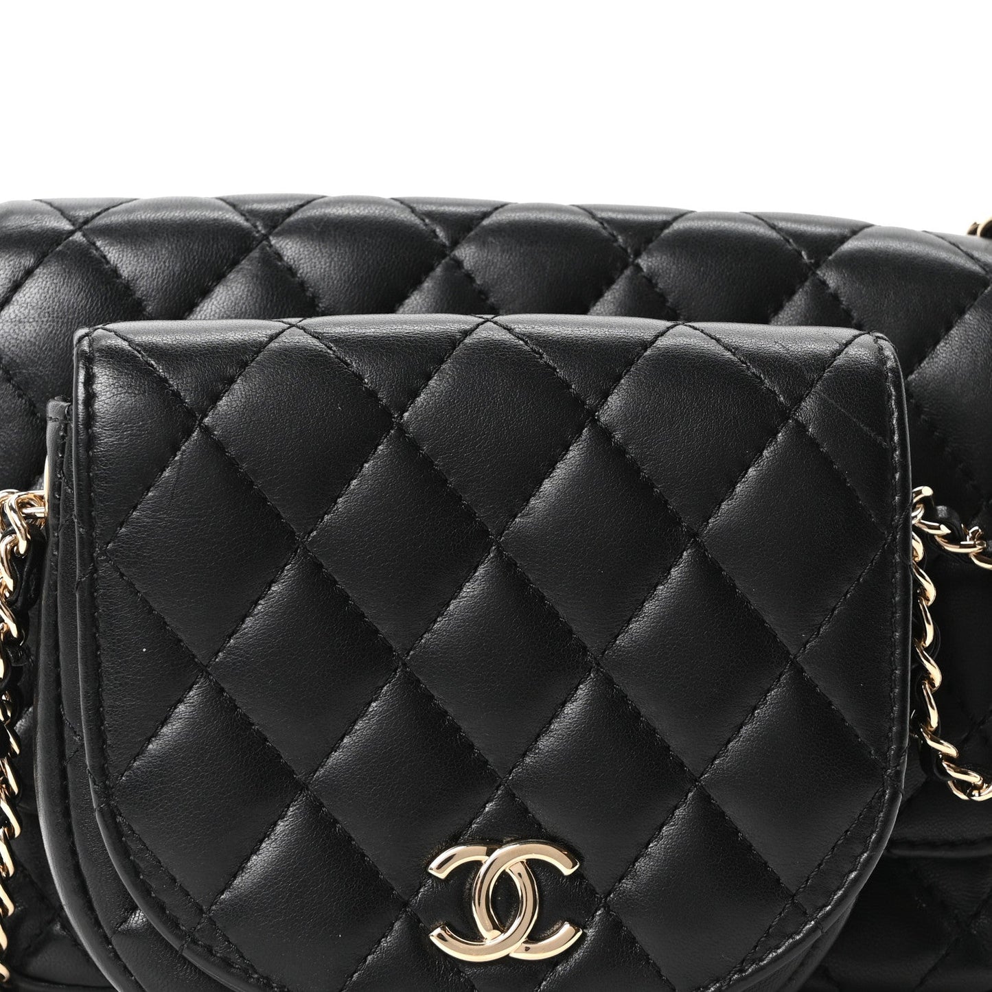 Lambskin Quilted Side Packs Black