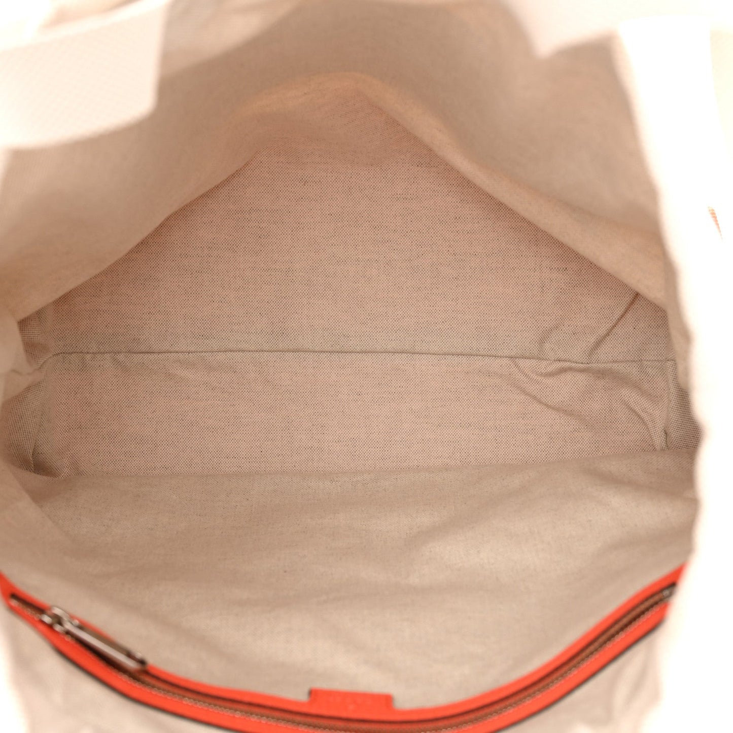 Canvas Logo Embossed Black Tote Natural Orange
