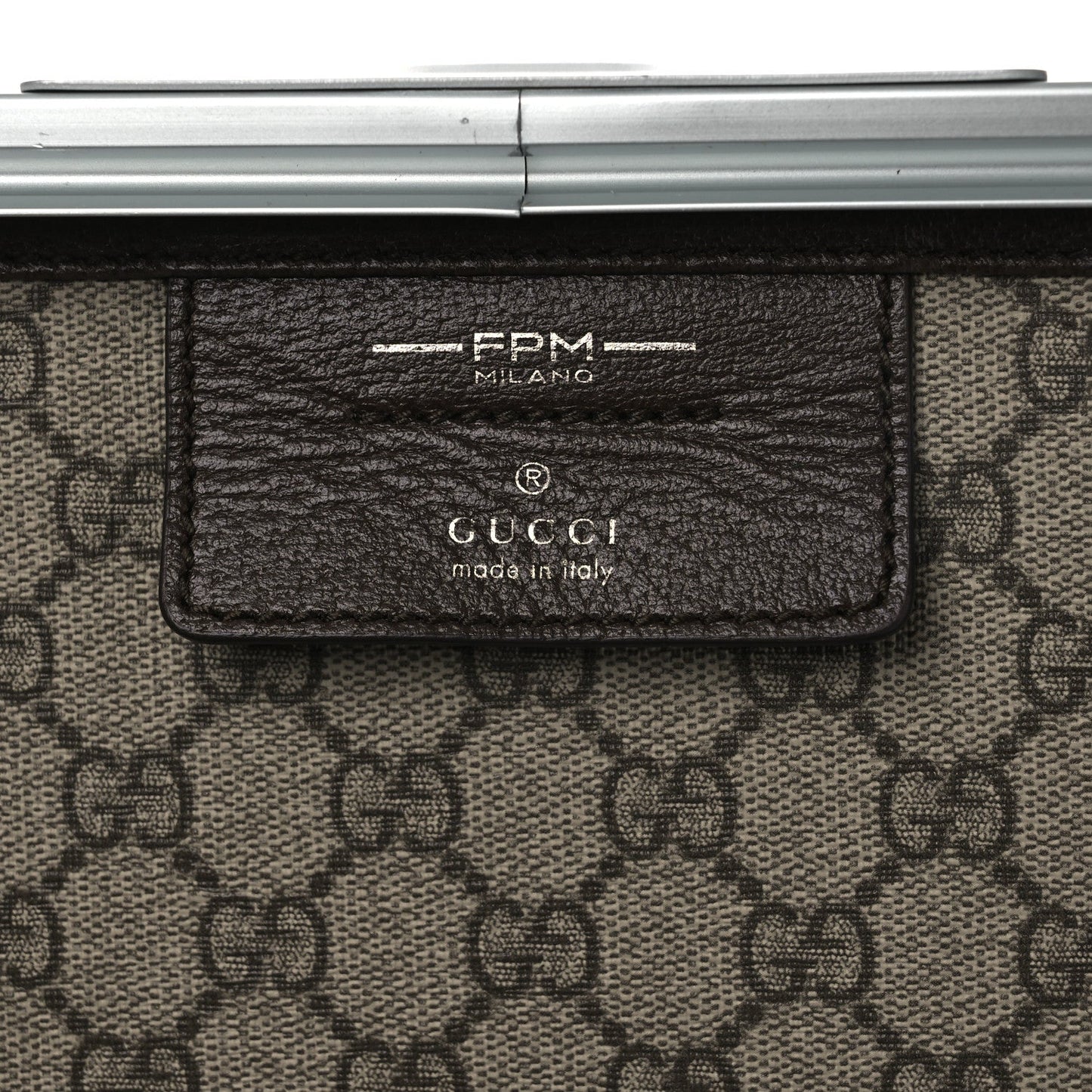 GG Supreme Monogram Aluminum Porter Beauty Case Silver