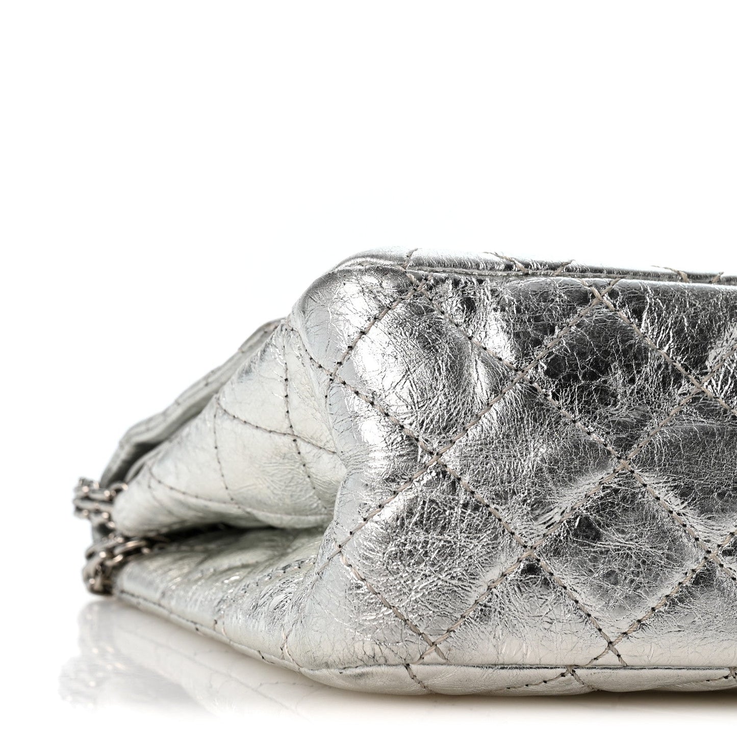 Metallic Aged Calfskin Quilted 2.55 Reissue 226 Flap Silver