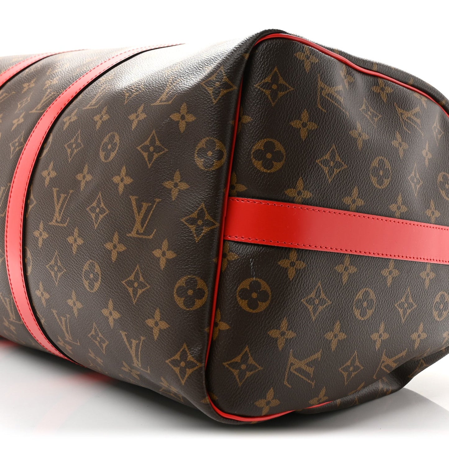 Calfskin Monogram Keepall Bandouliere 50 Coquelicot