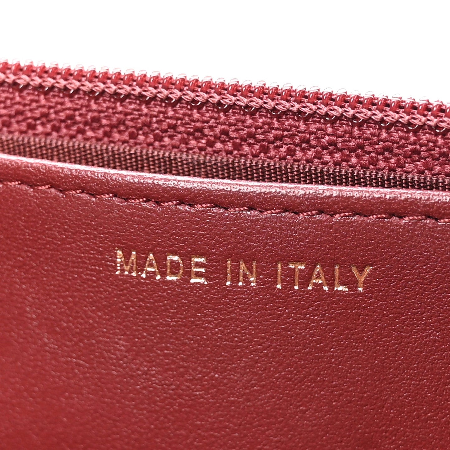 Lambskin Quilted Trendy CC Wallet On Chain WOC Burgundy