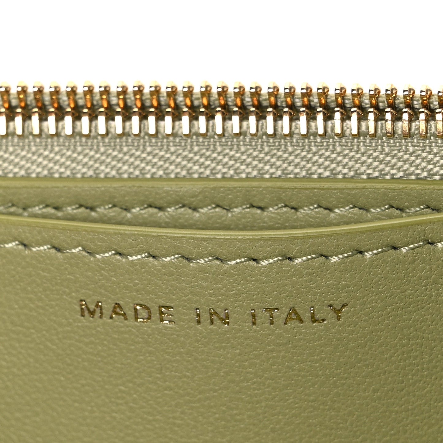 Calfskin Lizard Embossed Wallet On Chain WOC Green