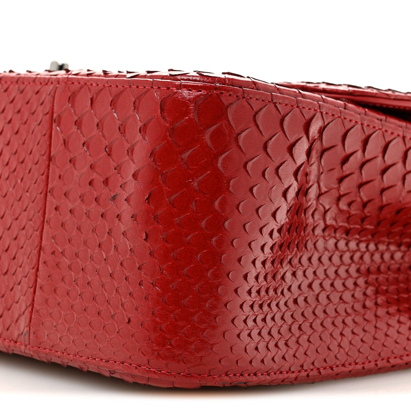 Snakeskin Jumbo Double Flap Red
