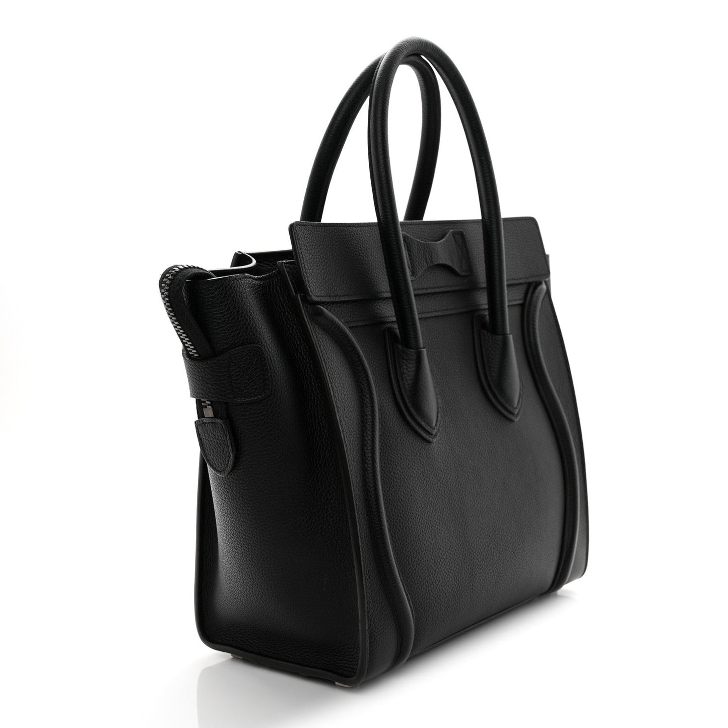 Drummed Calfskin Micro Luggage Black