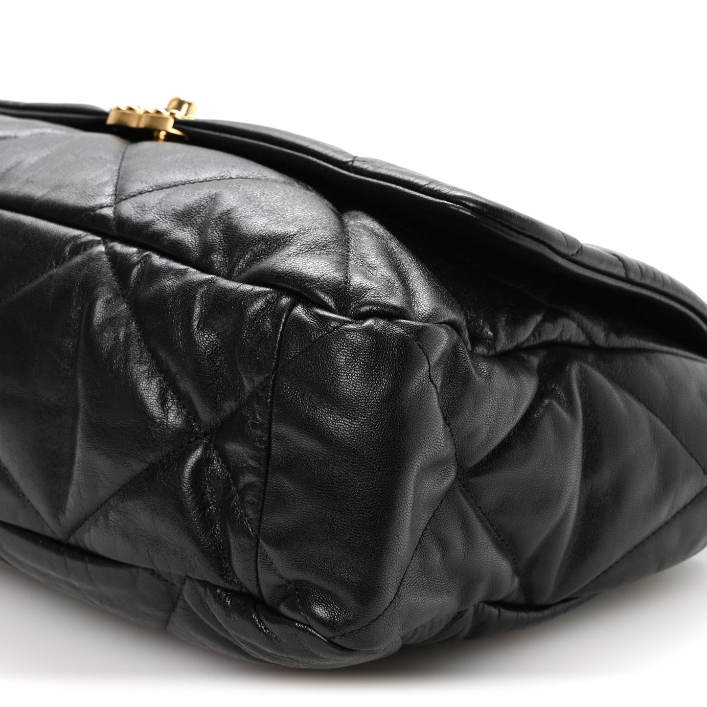 Goatskin Quilted Maxi Chanel 19 Flap Black