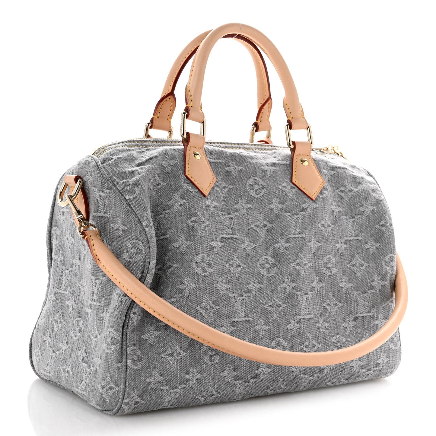 Monogram Denim Speedy Soft 30 Washed Gray