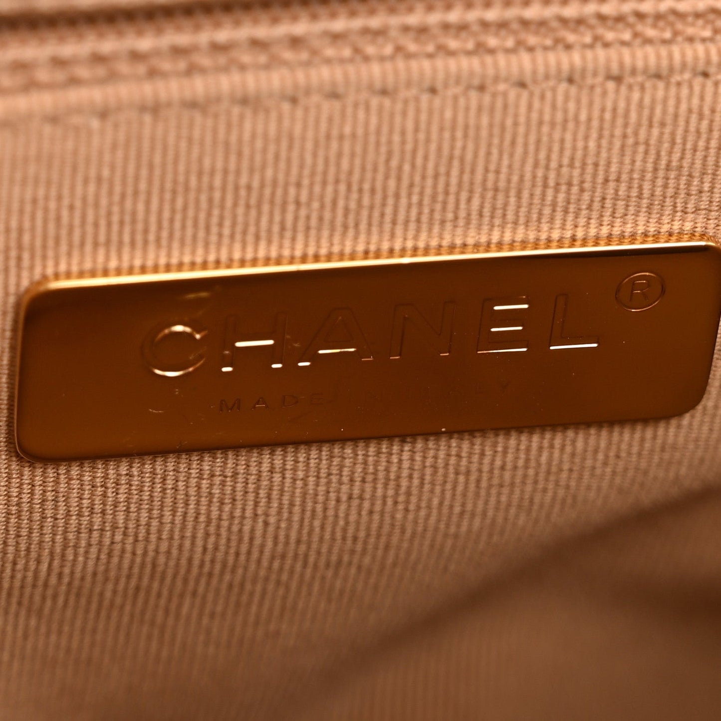 Lambskin Quilted Medium Chanel 19 Flap Beige