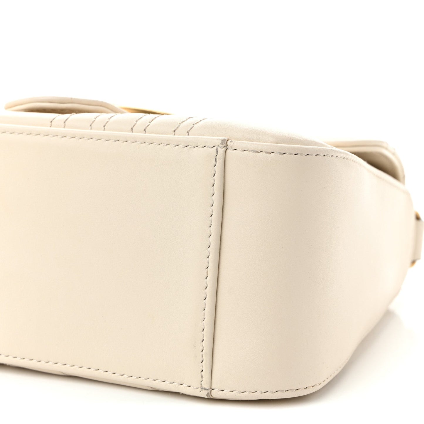 Calfskin Matelasse Mini GG Marmont Top Handle Shoulder Bag White