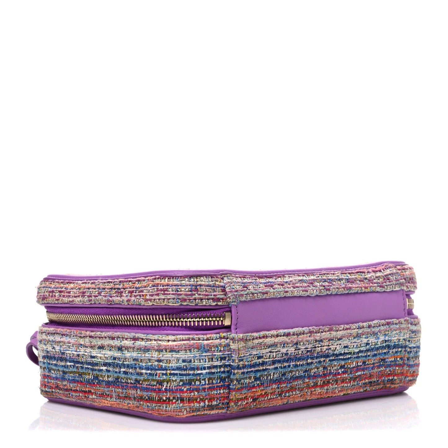 Tweed Quilted Medium CC Filigree Vanity Case Purple Multicolor