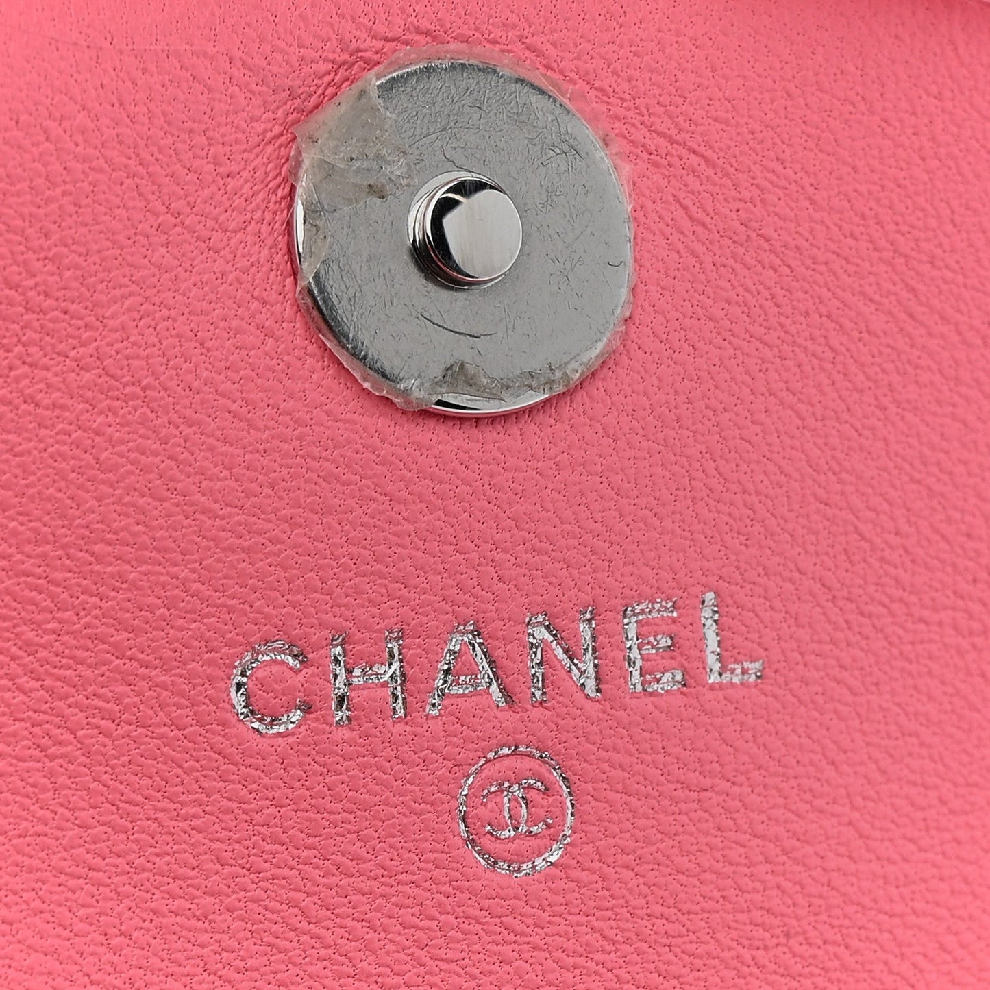 Shearling Lambskin CC Hook Card Holder Pink