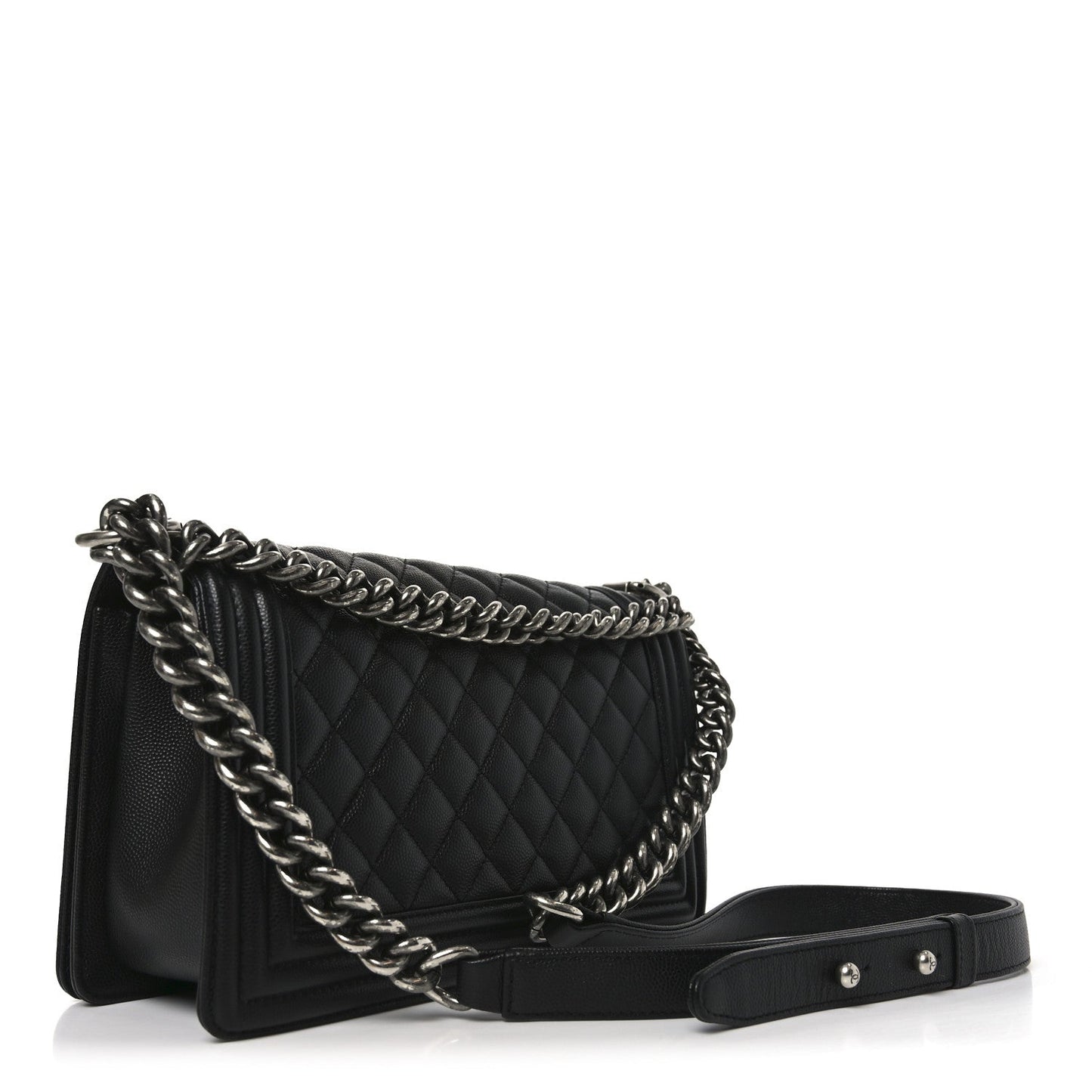 Caviar Quilted Medium Boy Flap Black
