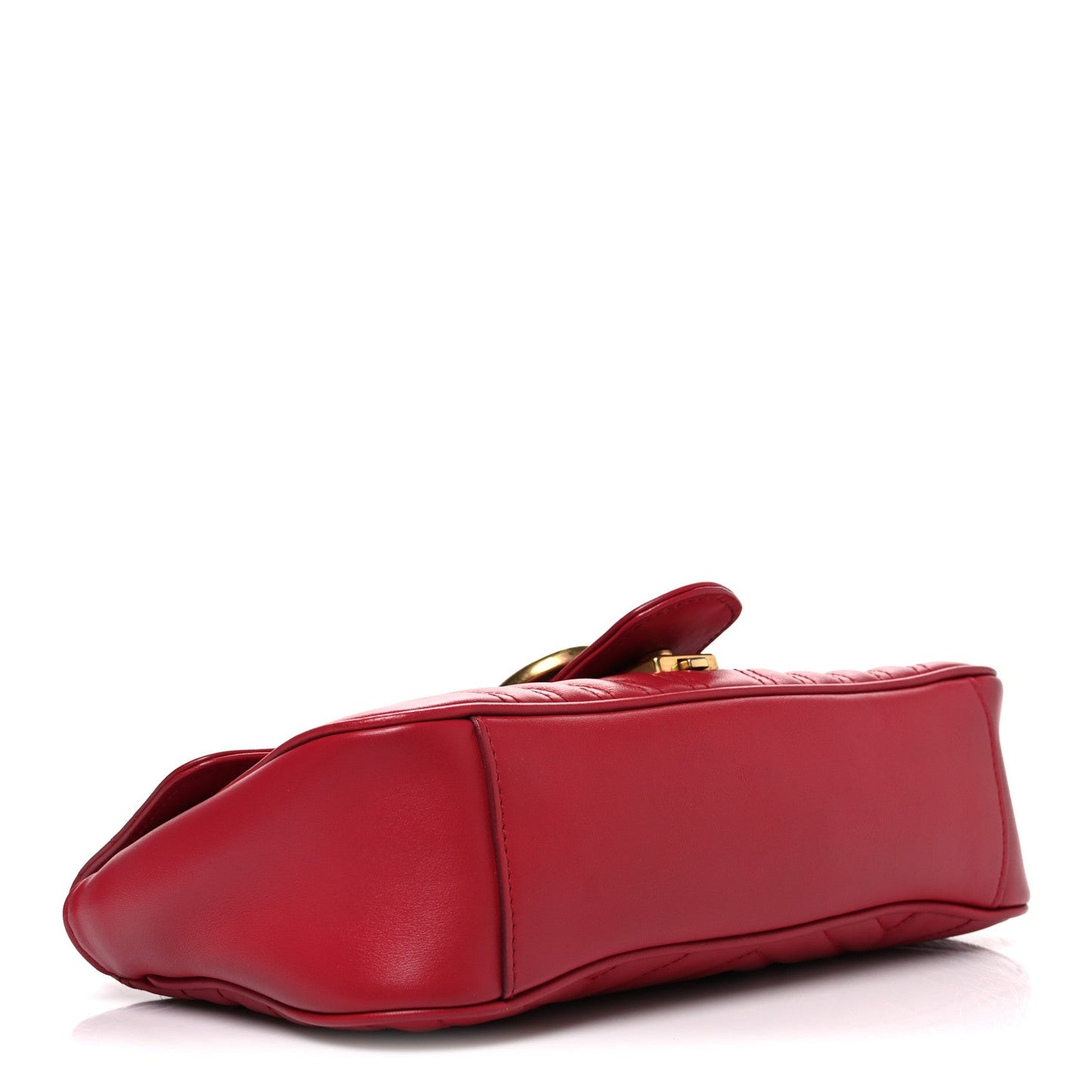 Calfskin Matelasse Small GG Marmont Shoulder Bag Hibiscus Red
