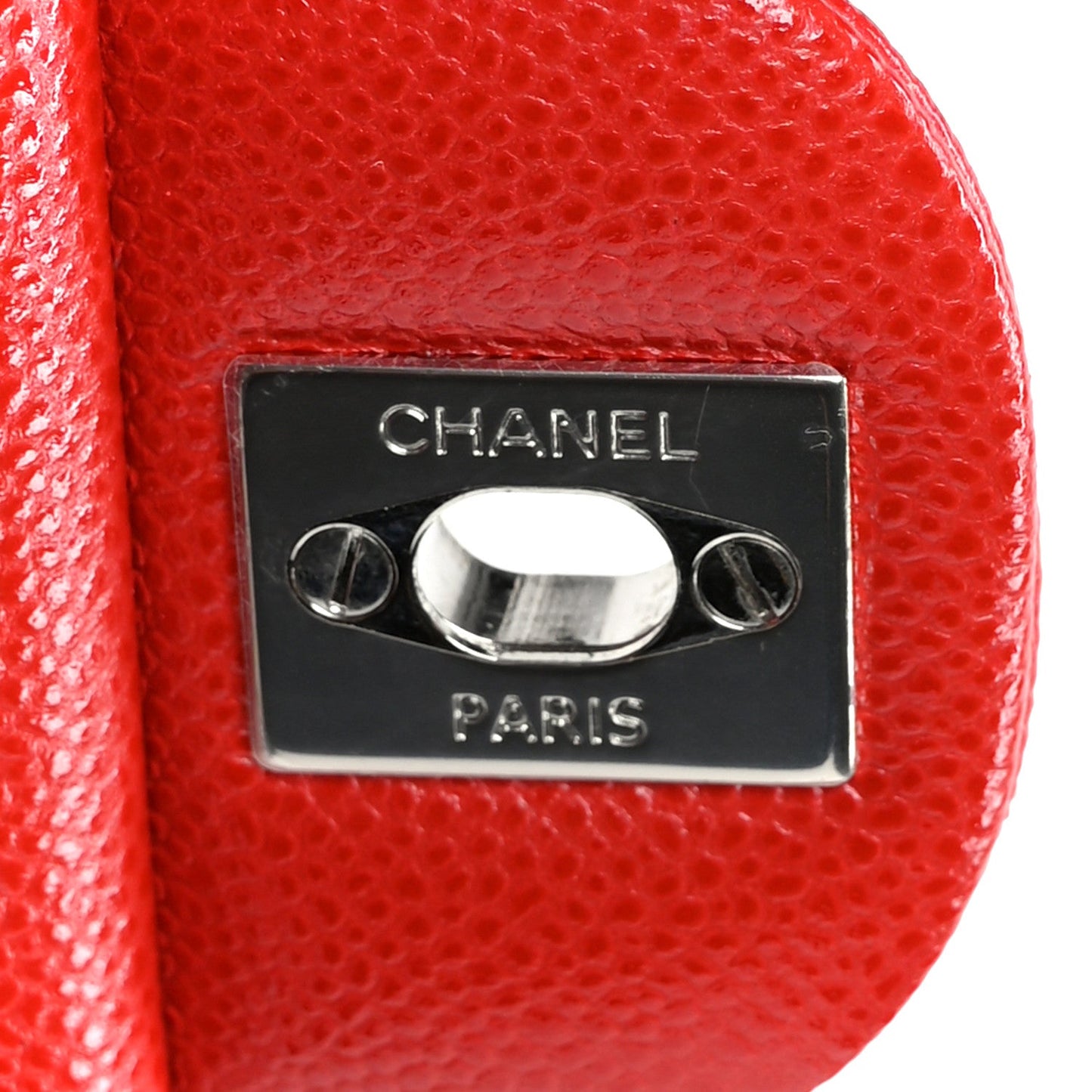 Caviar Quilted Medium Double Flap Red