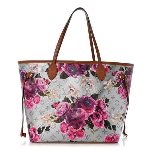 Metallic Monogram LV Garden Neverfull MM Silver