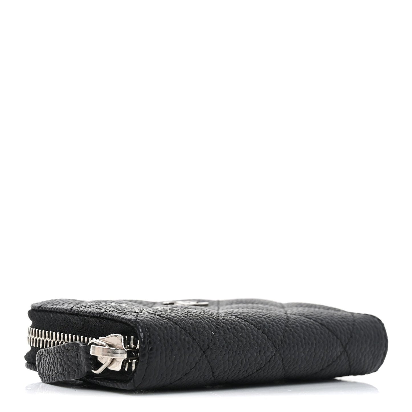 Caviar Quilted Zip Coin Purse Black