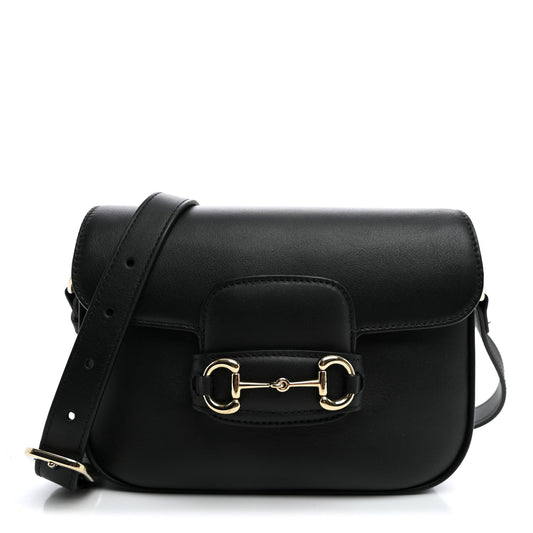 Arabella Calfskin Horsebit 1955 Shoulder Bag Black