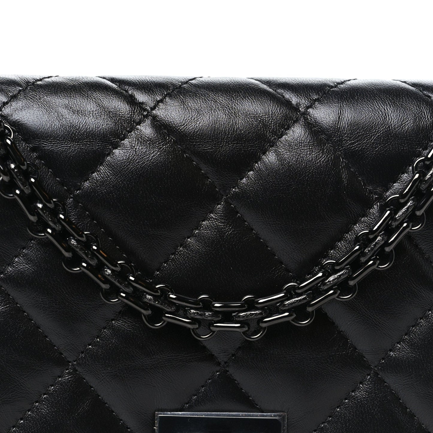 Aged Calfskin Quilted Reissue Wallet On Chain WOC So Black