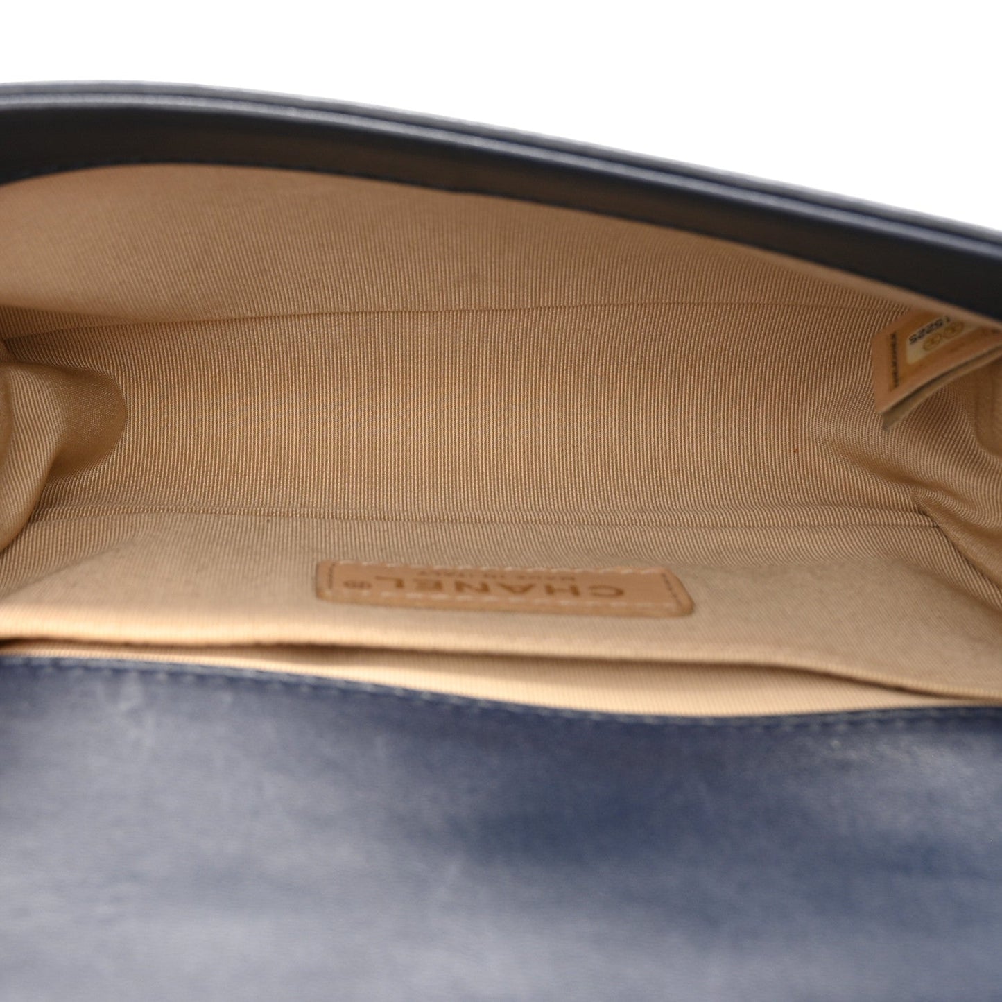 Lambskin Chain Quilted Small Boy Flap Navy
