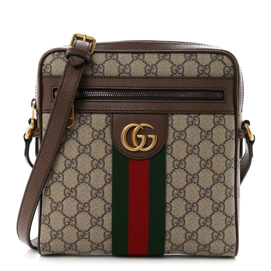 GG Supreme Monogram Web Small Ophidia Messenger Bag Brown