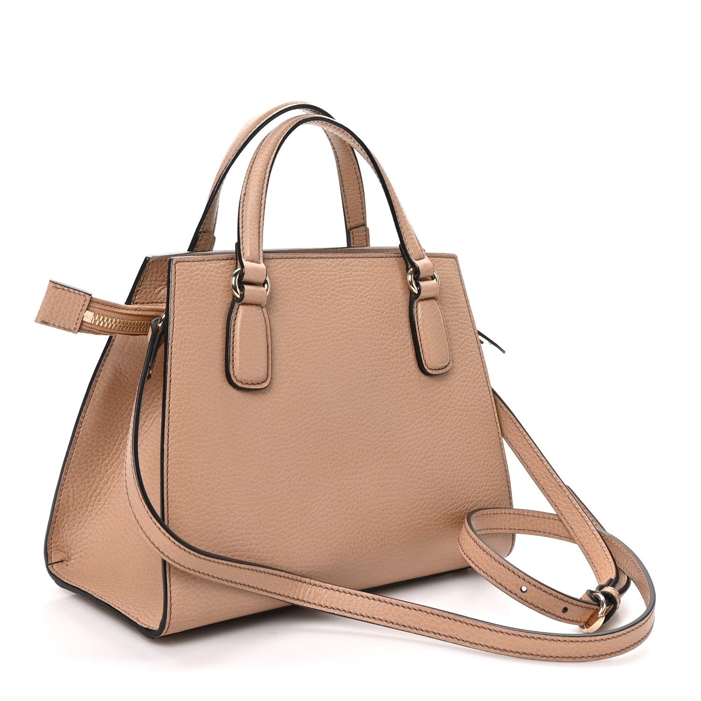 Dollar Calfskin Medium Soho Top Handle Satchel Camelia