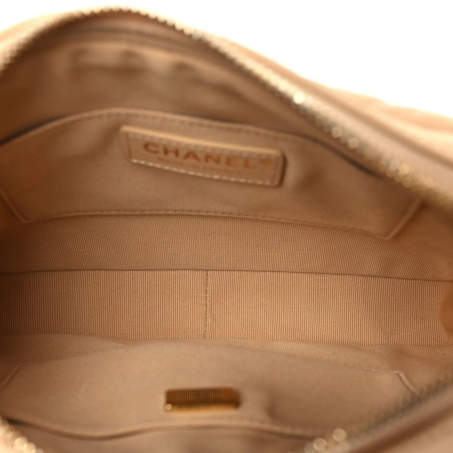 Calfskin Quilted Small Camera Case Beige Beige