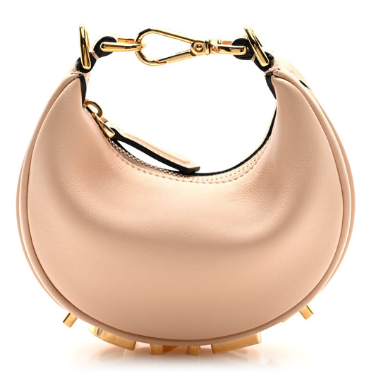 Vitello Grace Matte Nano Fendigraphy Hobo Charm Light Rose