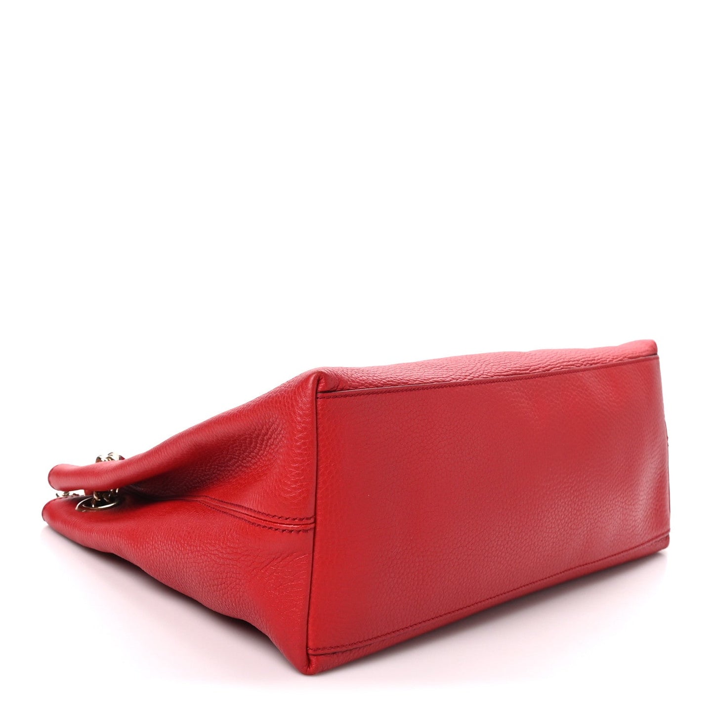 Pebbled Calfskin Medium Soho Chain Shoulder Bag Tabasco Red