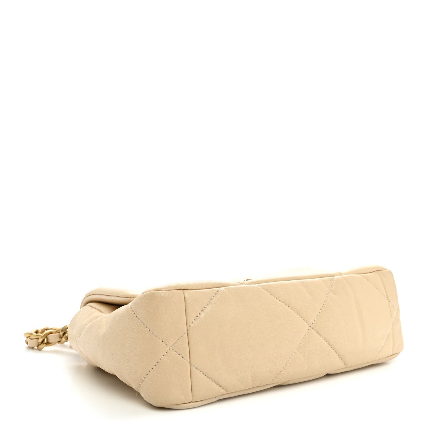 Lambskin Quilted Medium Chanel 19 Flap Light Beige