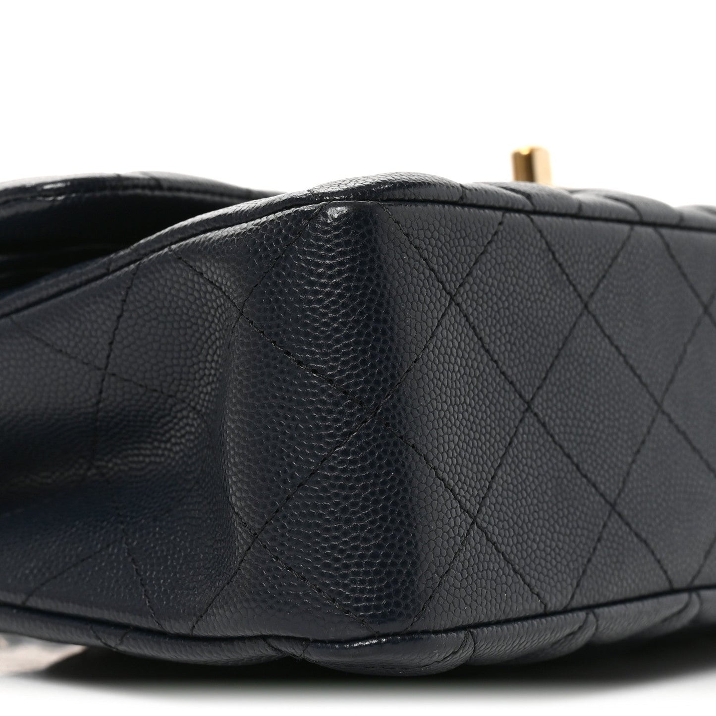 Caviar Quilted Small Double Flap Dark Navy