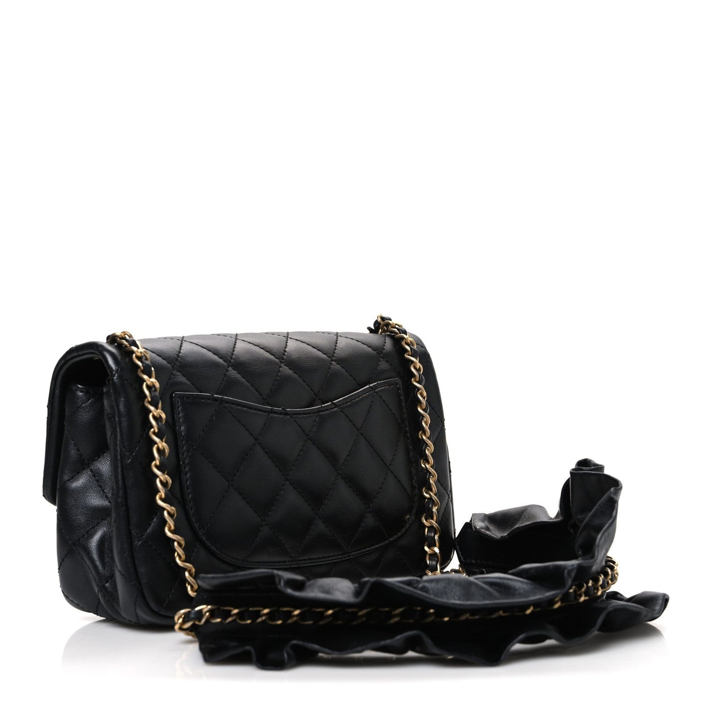 Lambskin Quilted Mini Romance Rectangular Flap Black