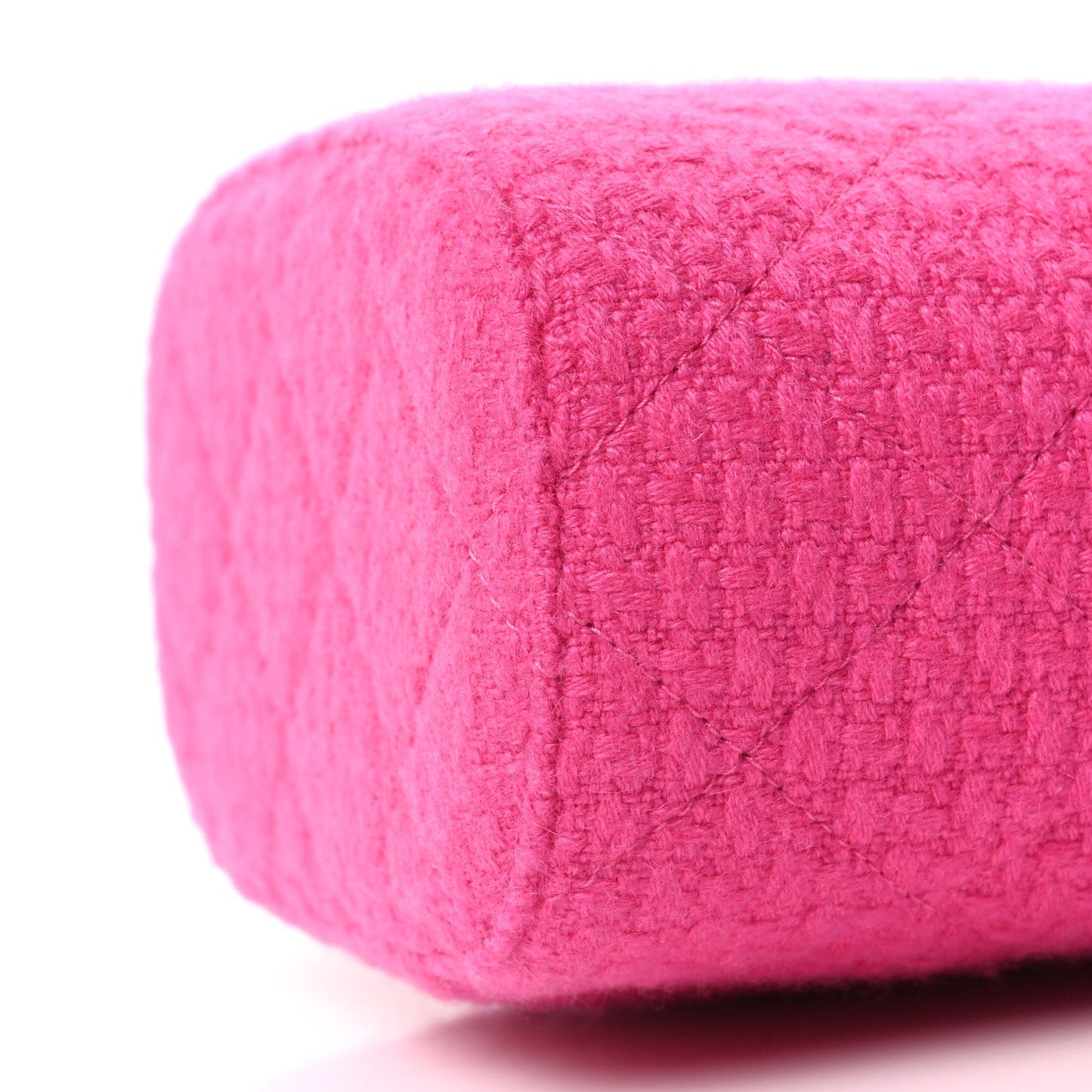 Tweed Quilted Small Vanity Case Fuchsia