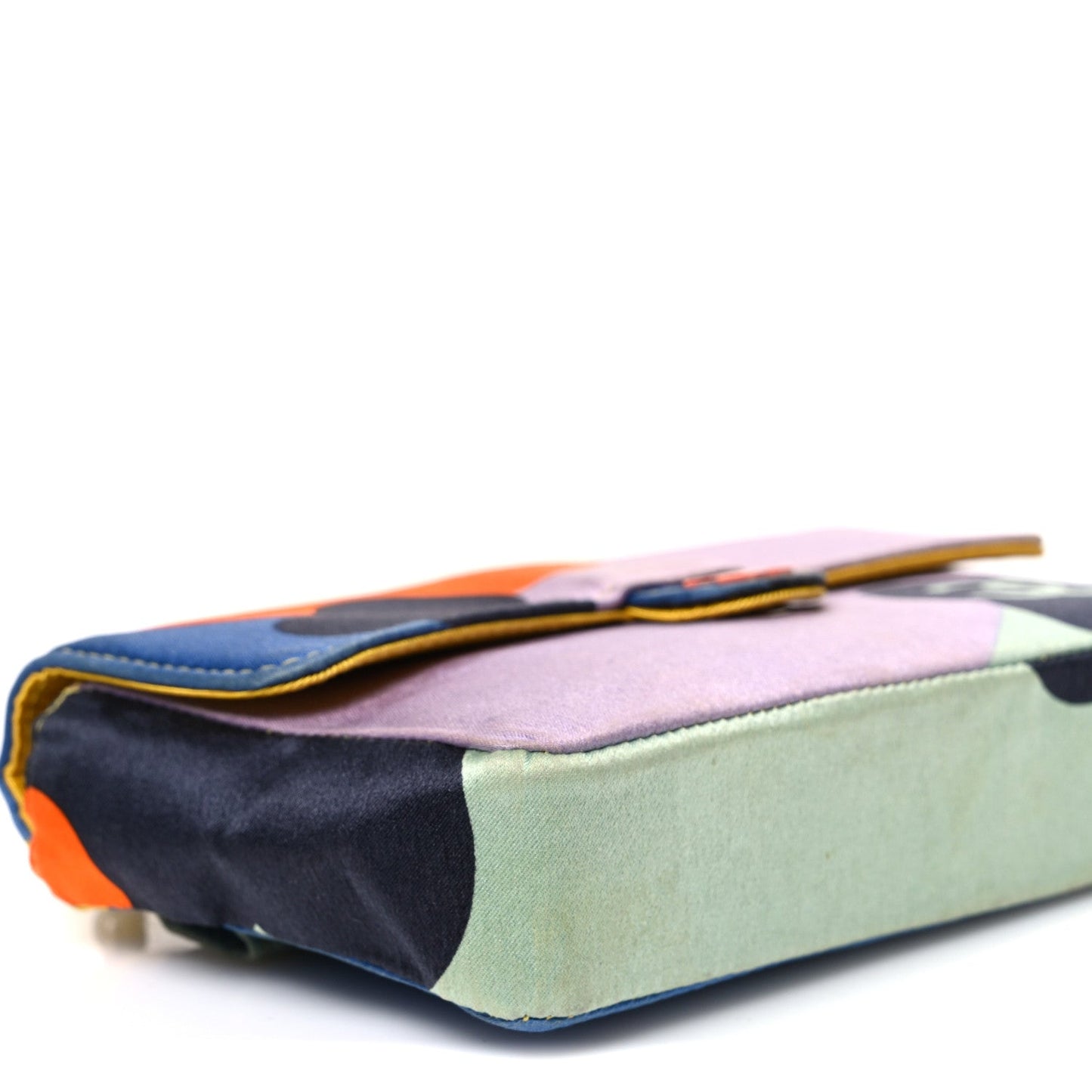 Satin Convertible Mini Flap Blue Multicolor