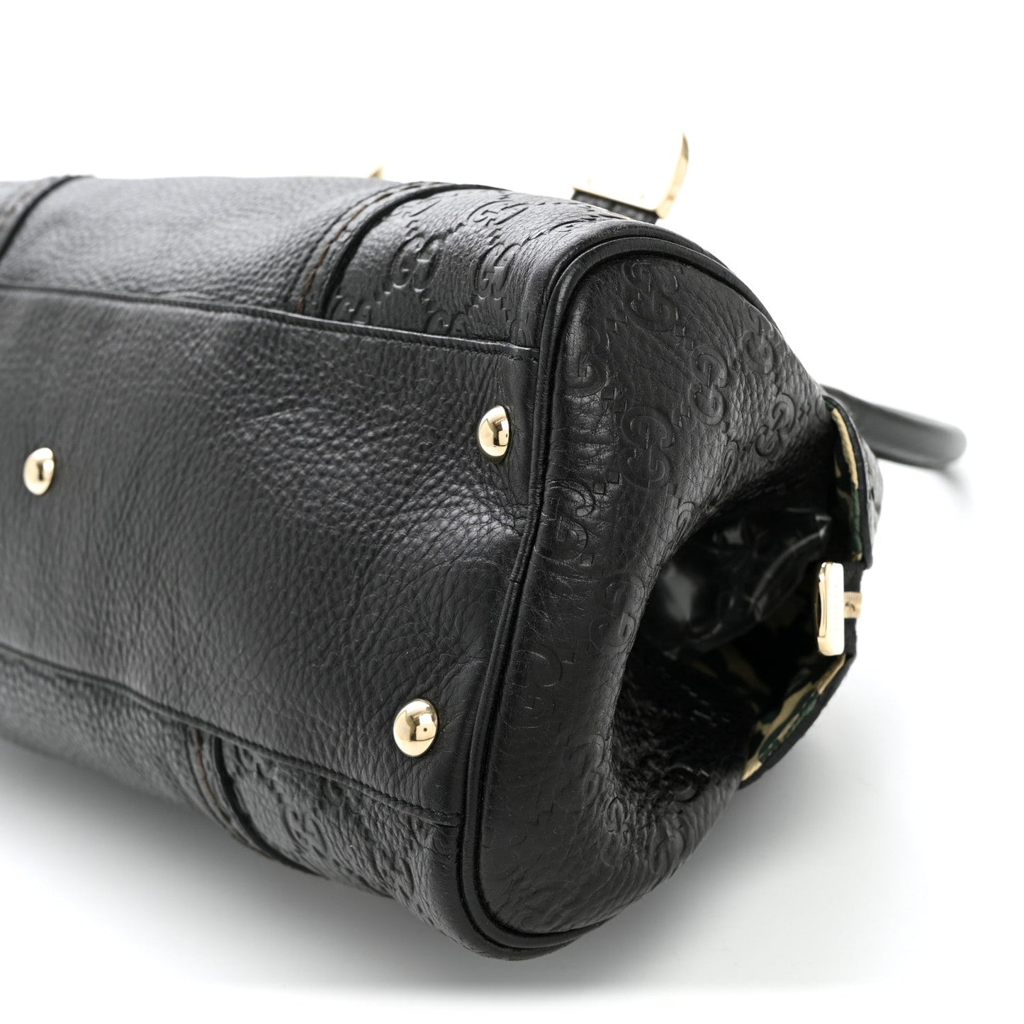 Calfskin Guccissima Signoria Bowler Bag Black