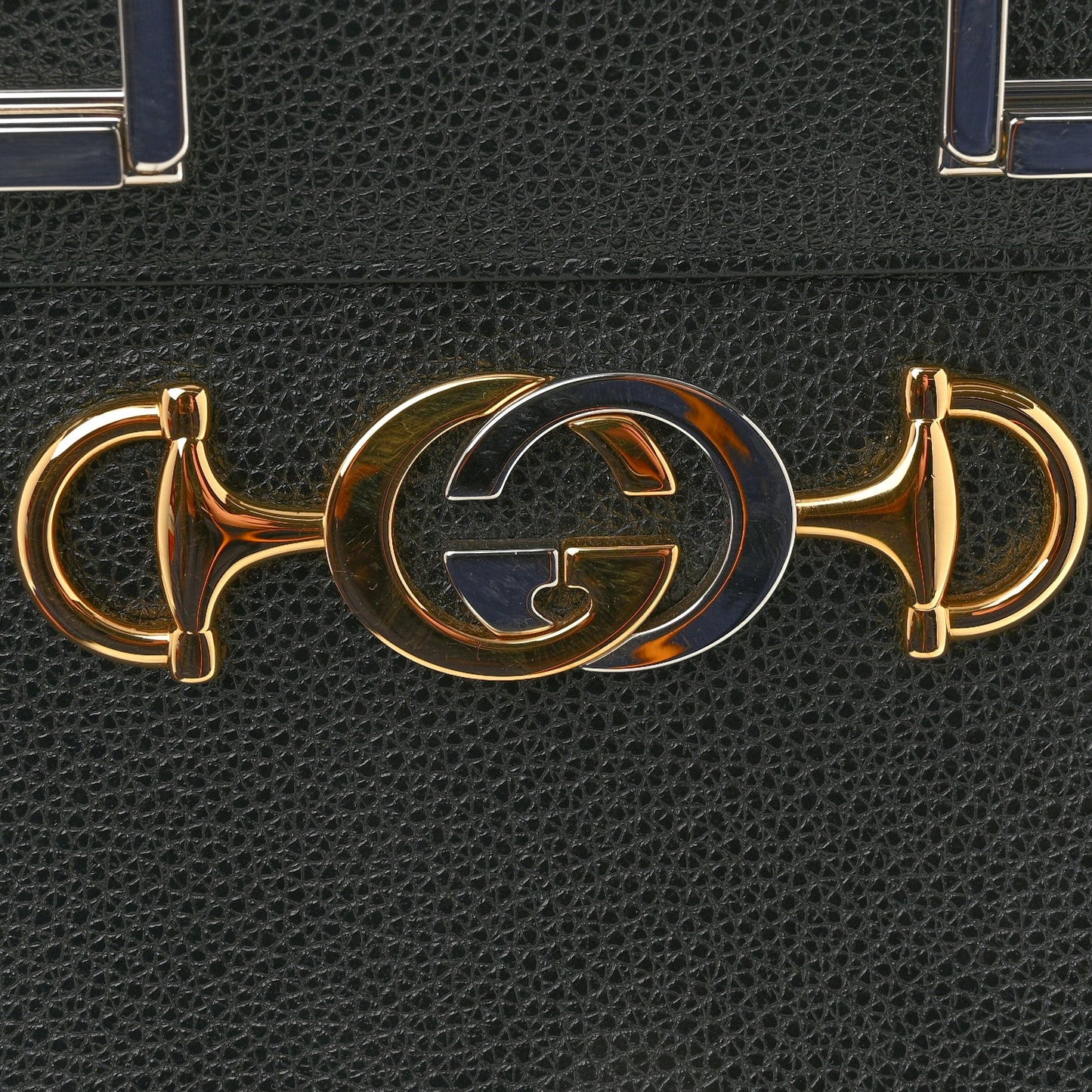 Grainy Calfskin Small Zumi Top Handle Bag Black