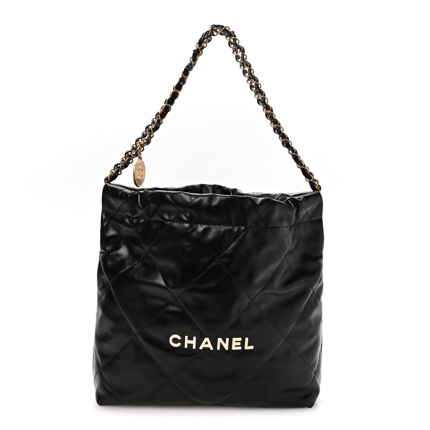 Calfskin Quilted Small Chanel 22 Black