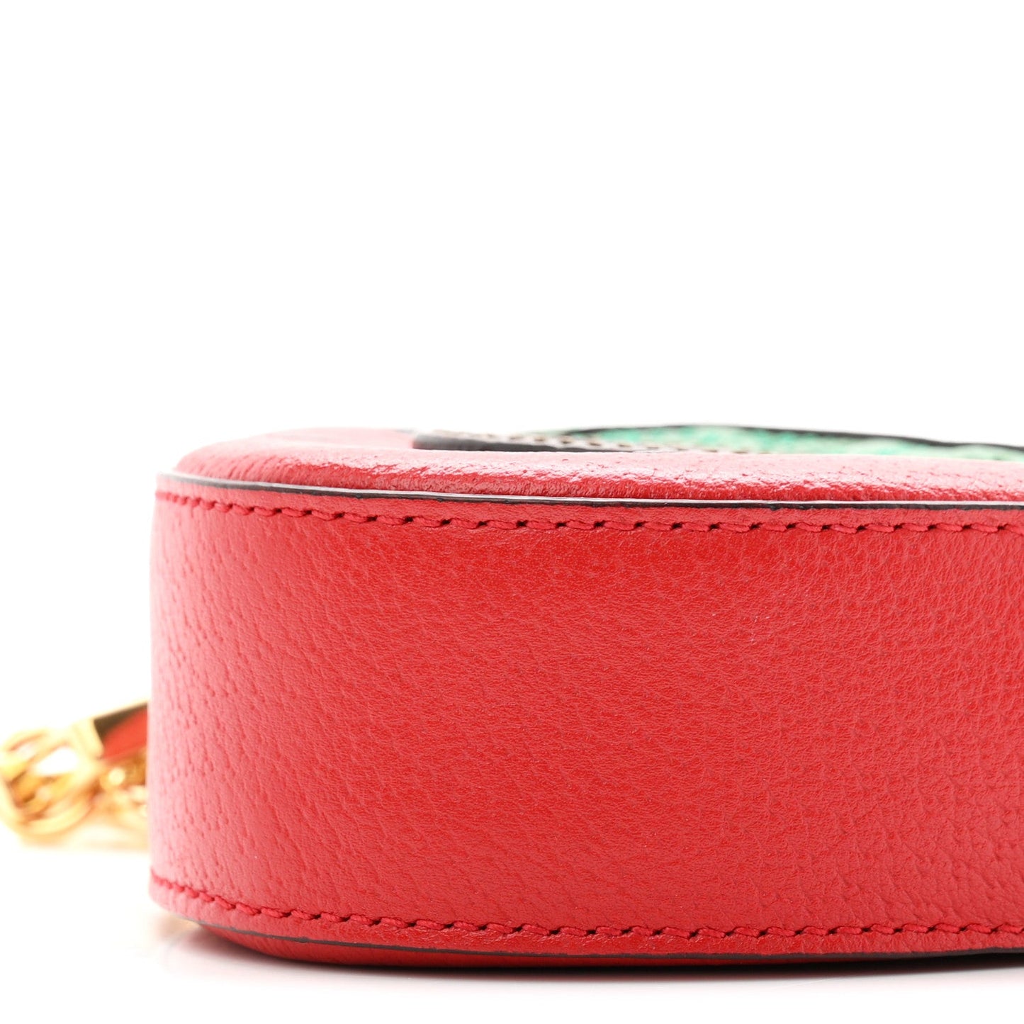 Textured Dollar Calfskin Retro Interlocking G Fruttini Strawberry Mini Crossbody Lobster Red Black New Acero