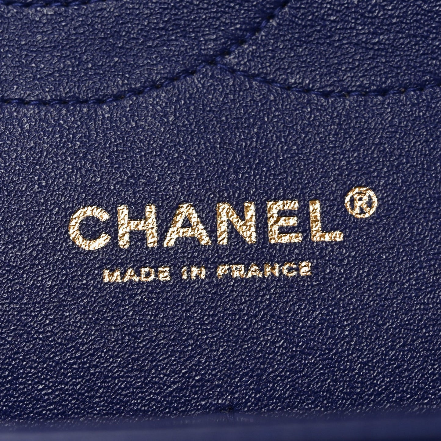 Lambskin Chevron Quilted Jumbo Double Flap Navy Blue
