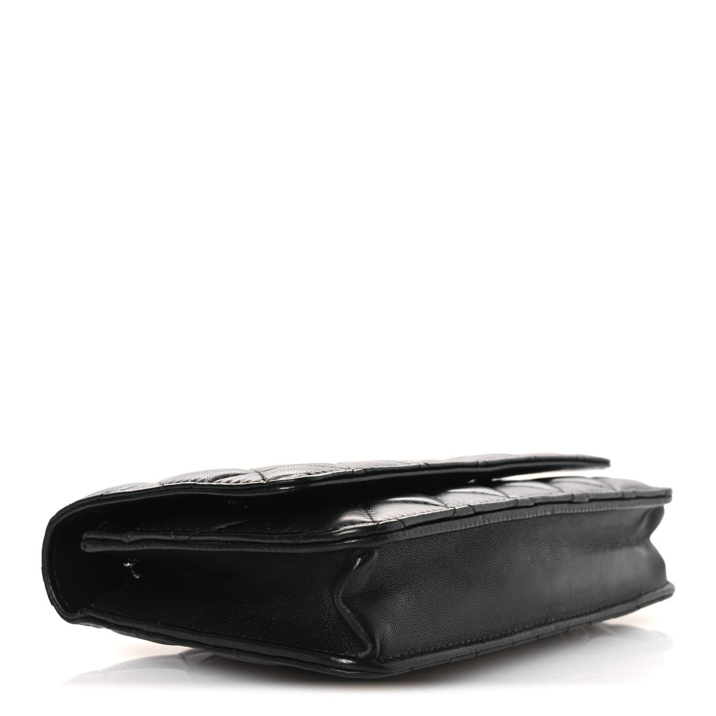 Lambskin Quilted Wallet On Chain WOC Black
