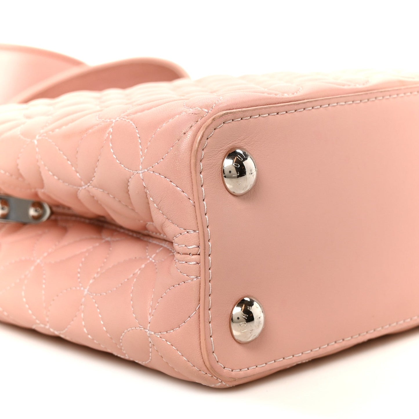 Lambskin Quilted Flower Capucines BB Pink