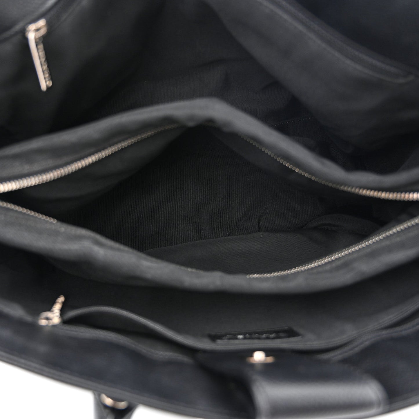 Calfskin Cerf Executive Shopper Tote Black